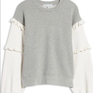 Rebecca Minkoff ruffle Evelyn sweatshirt gray S